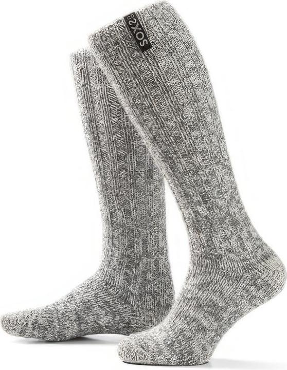 Soxs Graue Wolle Damen- & Herrensocken Jet Black, Kniesocke