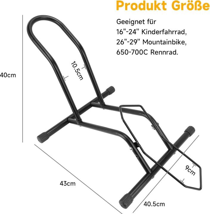Image du produit Cbx Freistehender Boden Fahrradständer, Fahrradhalter für Vorderrad oder Hinterrad