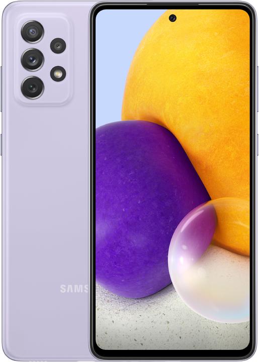 Produktbild Samsung Galaxy A72 (128 GB, Lavender, 6.70", Hybrid Dual SIM, 64 Mpx, 4G)