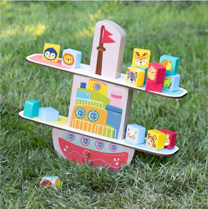 Actual product image Ses Wooden balance boat (Dutch, English, German, French)