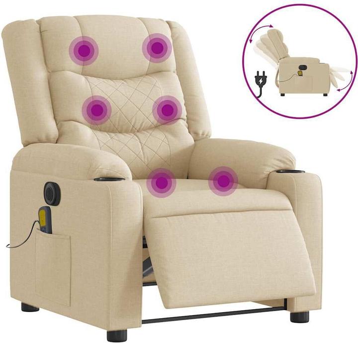 Produktbild VidaXL Massagesessel Elektrisch Creme Stoff