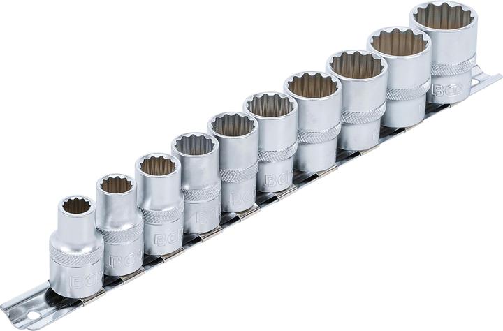 Image du produit BGS Jeu de Douilles, douze pans 12,5 mm (1/2") en pouce 10 pièces