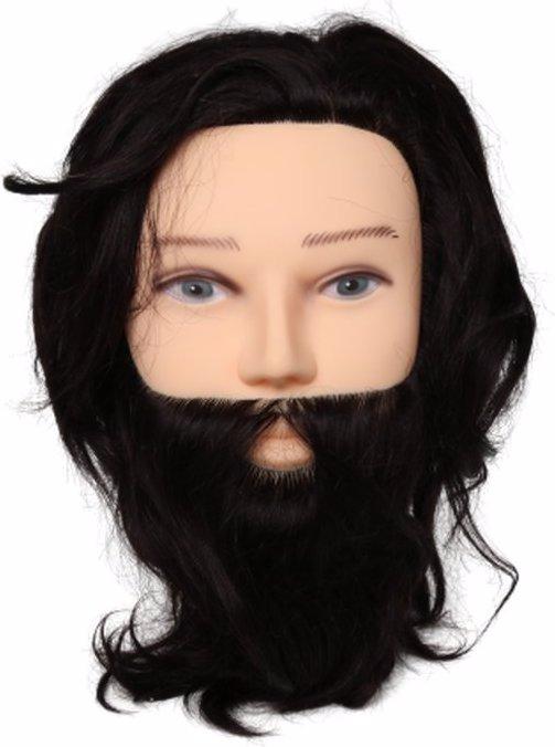 Produktbild L'Image Übungskopf Männer Nico m. Bart 25cm mittelbraun