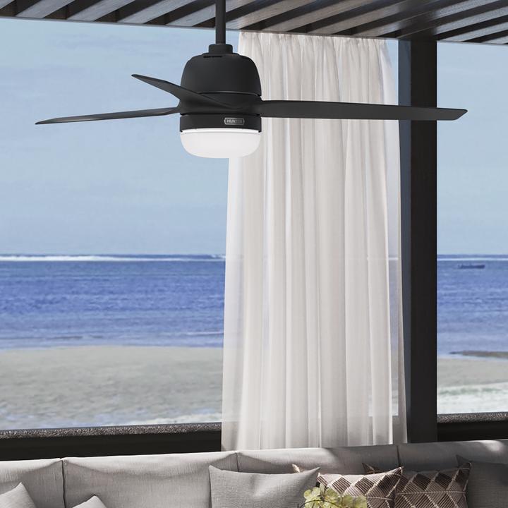 Produktbild Hunter Fans Outdoor Deckenventilator Seawave Schwarz mit Licht (45.70 dB)