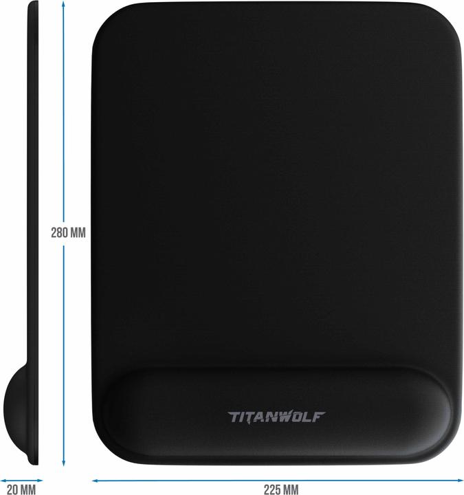 Actual product image Titanwolf 2x mouse pad, gel office mouse mat with wrist pad / wrist rest