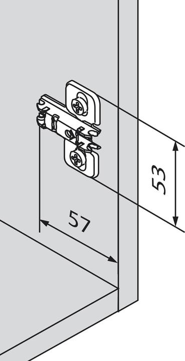Actual product image Blum Plaques de montage cruciforme CLIP montage d'angle (1 pcs.)