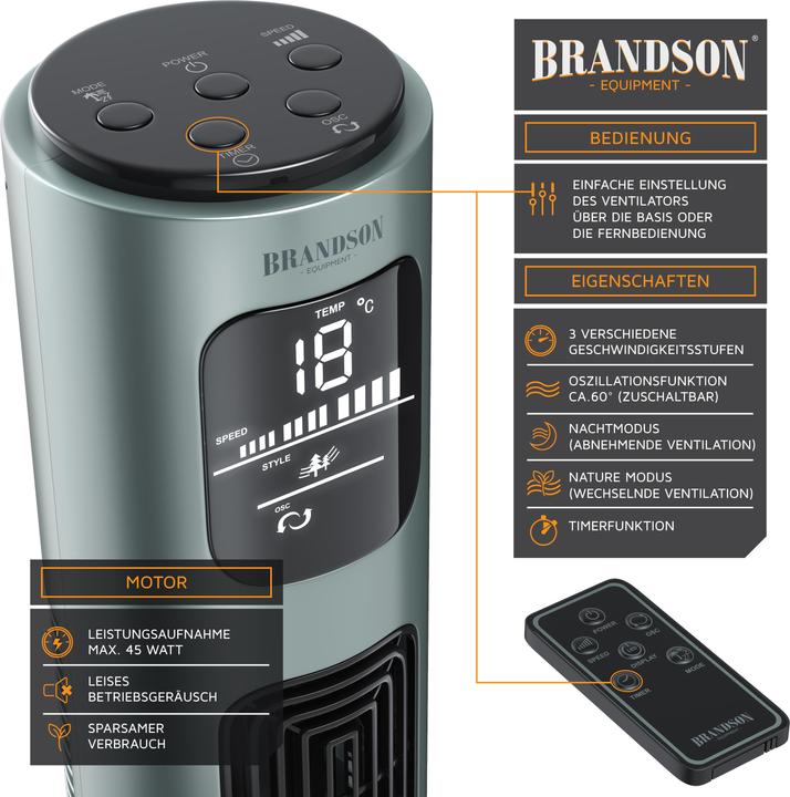 Image du produit Brandson Ventilateur de tour (48 dB)