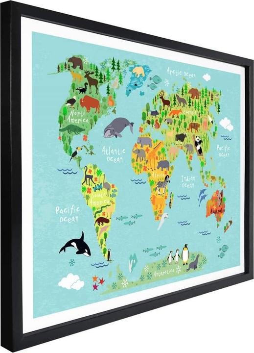Produktbild Trenddeko Tierische Kinder Weltkarte (150 x 120 cm)