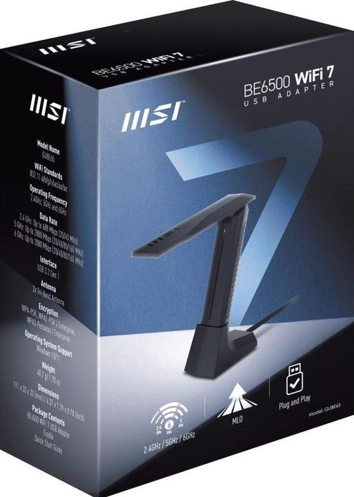 Produktbild MSI BE6500 WiFi7 USB Stick (USB)