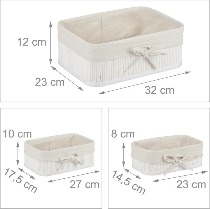 Immagine prodotto Relaxdays 3x cestino di stoccaggio (3 x, 32 x 22,5 x 12 cm)