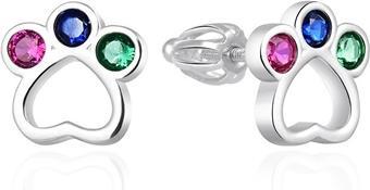 Agato - Playful silver earrings Paws AGT-E018SC (Silber)