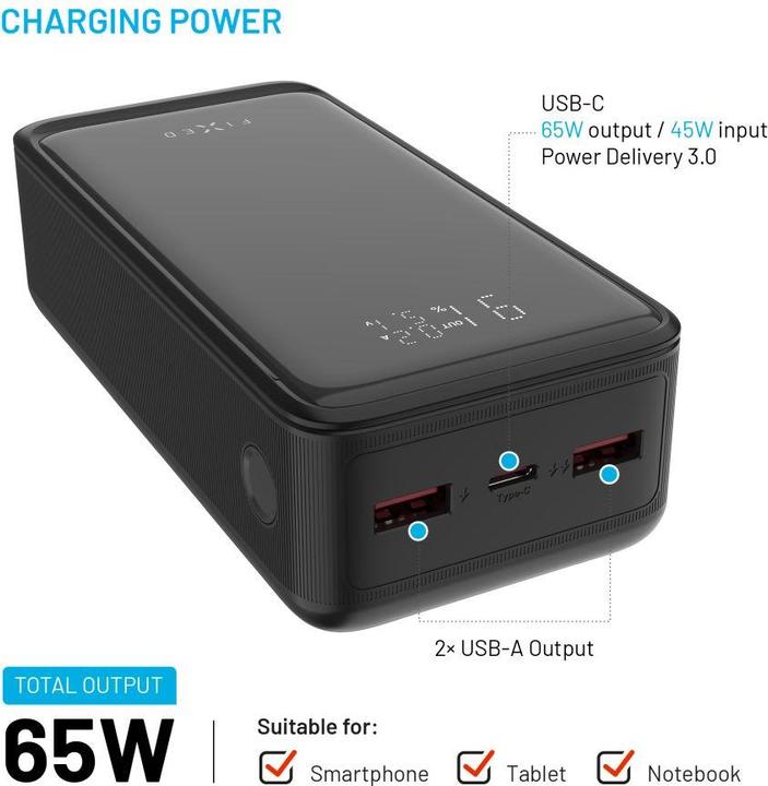 Actual product image Fixed Zen2 30, PD 65W, 30 000 mAh, black (30000 mAh)