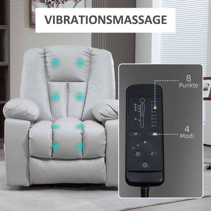 Actual product image Swisshandel24 Senior armchair with stand-up aid, electric, with 8 massage points, remote control, 94x96x106cm