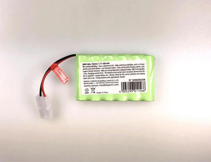 Immagine prodotto Carson Batteria per modelli RC Sport (NiMh) 7,2 V 600 mAh Connettore Tamiya (7.20 V, 600 mAh)