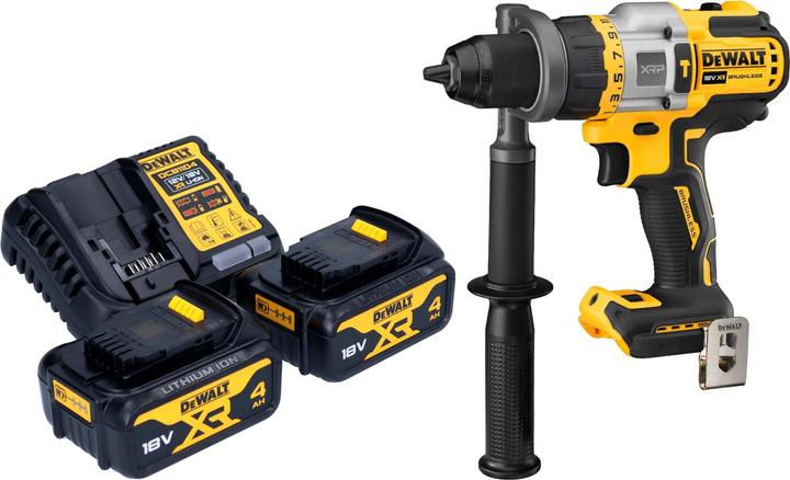 DeWalt DCD 999 M2 cordless impact drill 18 V 95 Nm brushless + 2x rechargeable battery 4.0 Ah + charger (Rechargeable battery operated)