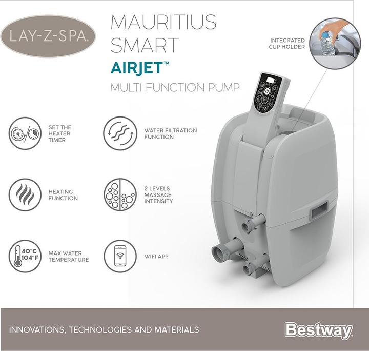 Actual product image Bestway Whirlpool LAY-Z-SPA XXL Mauritius AirJet 270 x 180 x 71 cm (7 pers.)