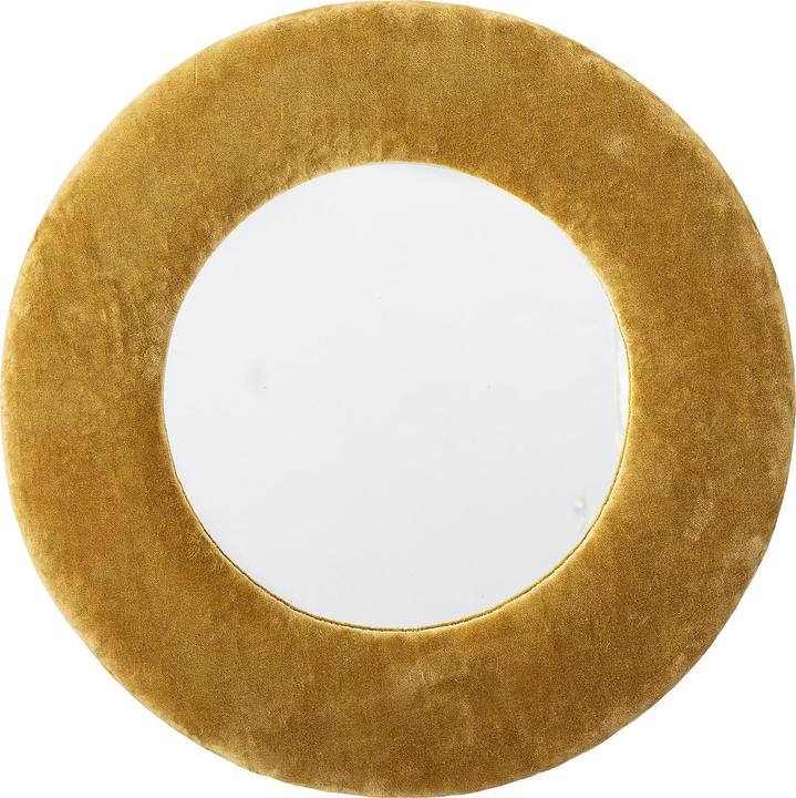 Bloomingville Zoyla Mirror, Yellow, Cotton (Ø 40 x 2.5 cm)