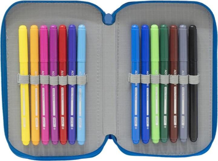 Actual product image R. C. Deportivo de La Coruña Double pencil case Blue White 12.5 x 19.5 x 4 cm