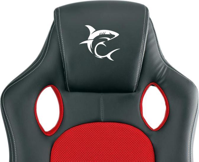 Actual product image White Shark King's Throne Gaming Chair, Black-Red