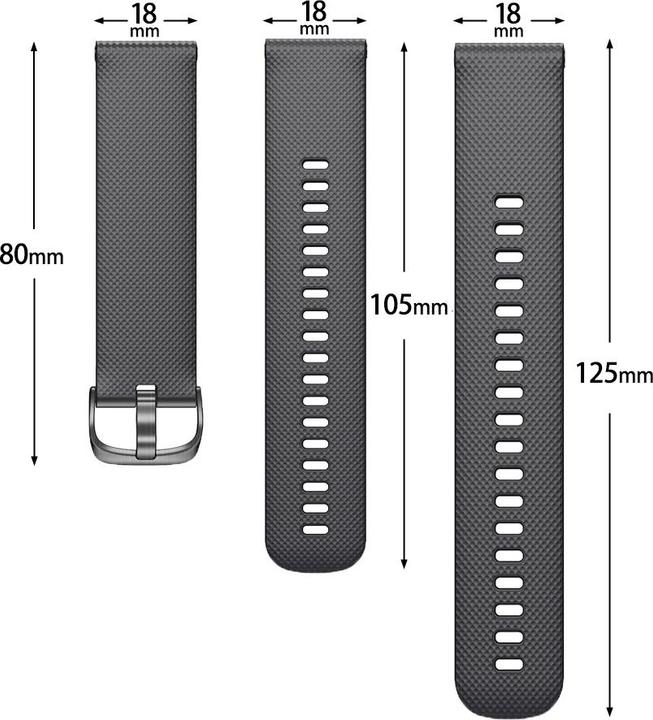 Produktbild Deltalabs Quick Change Schnellwechsel Armband zu Garmin (18 mm, Silikon)
