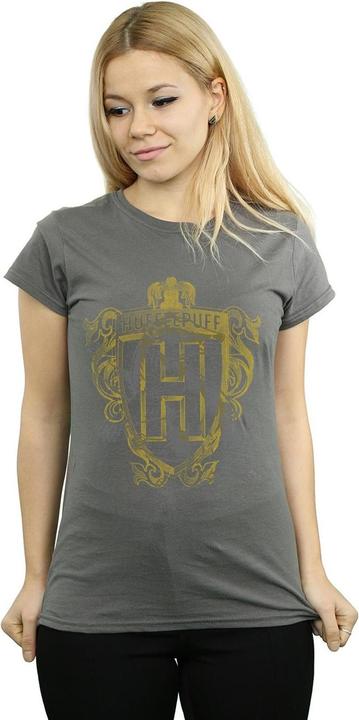 Actual product image Womens/Ladies Hufflepuff Badger Crest Cotton T-Shirt (M)