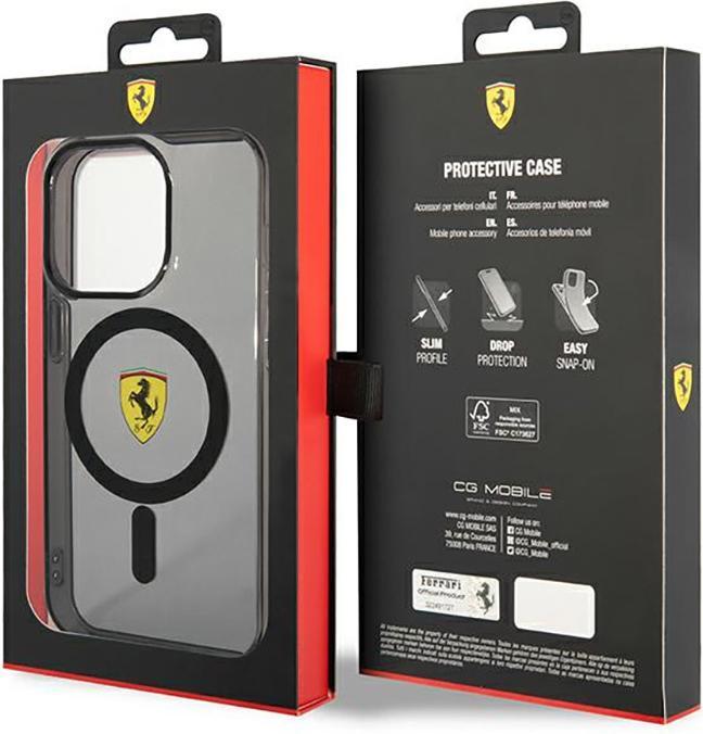 Immagine prodotto Ferrari FEHMP14XURKK Custodia rigida per iPhone 14 Pro Max 6,7" nera/nera Traslucida Magsafe (Apple iPhone 14 Pro Max)