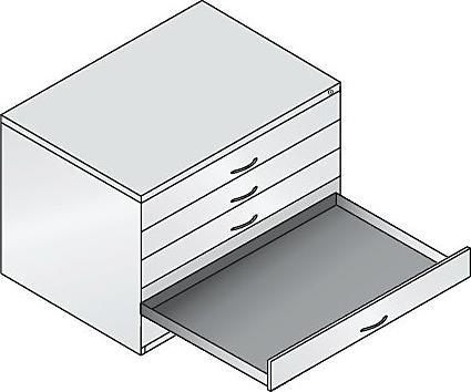 Actual product image C+P Drawing cabinet, A1, 5 drawers, height 760 mm, black grey / light grey.