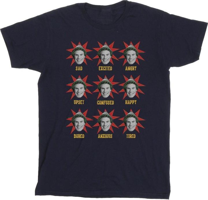 Actual product image Elf Mens Many Moods Of Buddy T-Shirt (3XL)