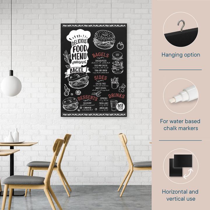 Produktbild Europel Kreidetafel ohne Rahmen, 420 x 600 mm, schwarz