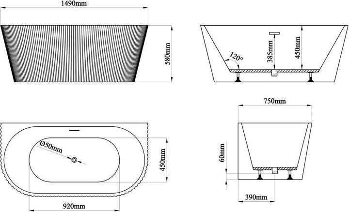 Produktbild Vente-unique Zelina (206 l, 75 cm, 149 cm)
