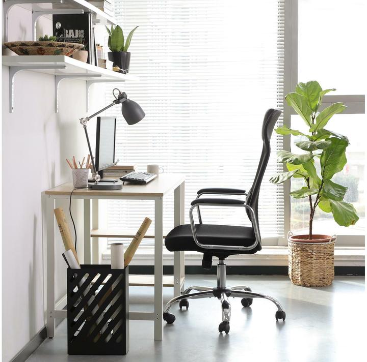 Produktbild Songmics Bürostuhl, OBN33BK Kunstleder schwarz, Gestell chrom