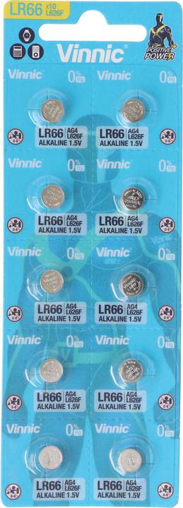 Vinnic Set of 10 AG 4, LR66, L626F, V376, V377, LR626 (10 pcs., Device specific, 18 mAh)
