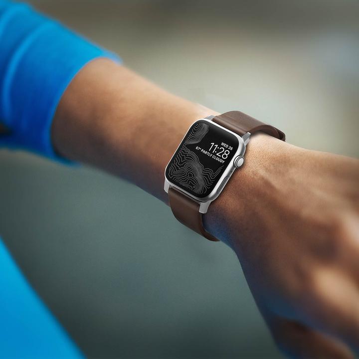 Produktbild Nomad Modern Connector Strap (44 mm, Edelstahl, Leder, Apple Watch Series 6, Apple Watch Series 5, Apple Watch SE, Apple Watch Series 4)