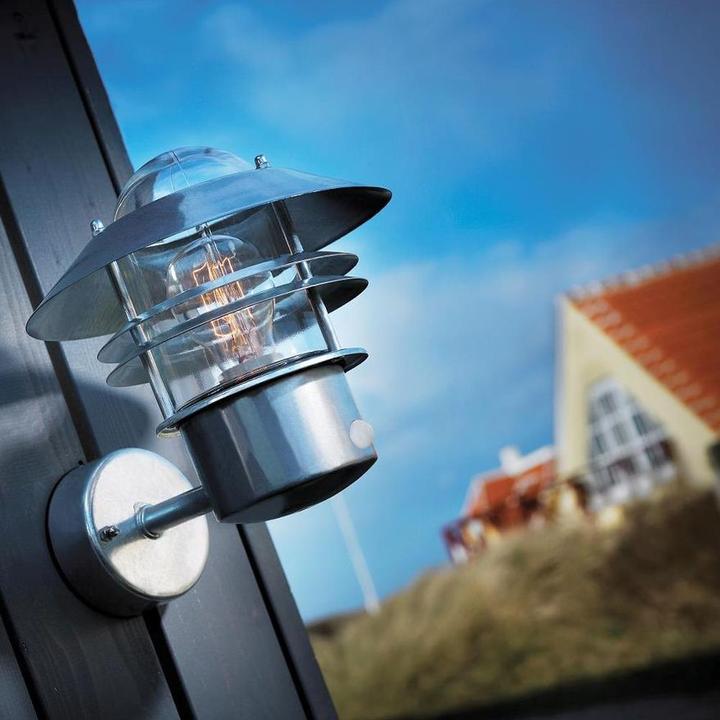 Actual product image Nordlux Blokhus, Wall lamp w Sensor, Galvanized (E27, IP54)
