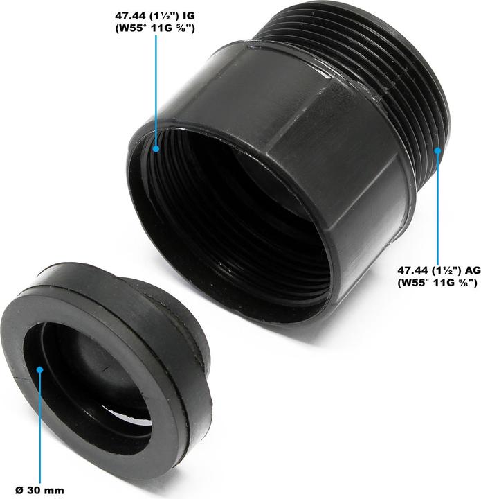 Produktbild Wiltec Rückschlagventil Rückschlagklappe IG AG Schmutzwasserpumpen non return valve (Schmutzwasserpumpe)