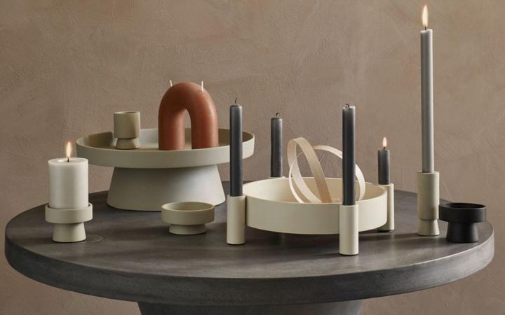 Actual product image Broste Copenhagen Holger candle plate aluminium Ø 35 cm