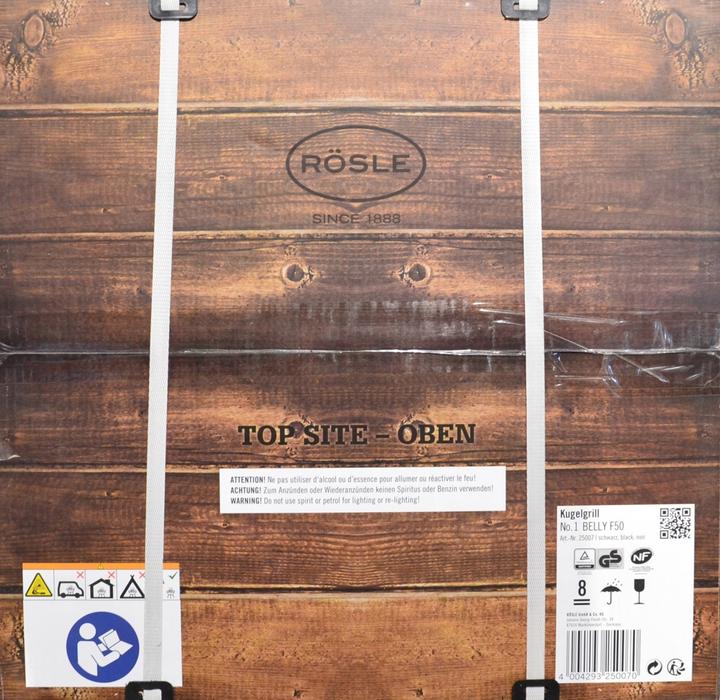 Produktbild Rösle Holzkohlengrill NO.1 BELLY F50 schwarz (50 cm)