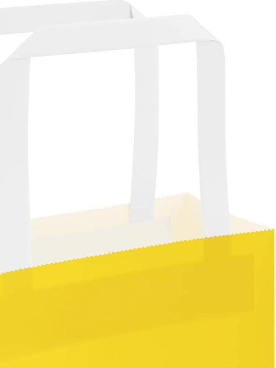Produktbild VidaXL Kraftpapiertüten 50 Stk. mit Henkel Gelb 32x17x25 cm Papiertüte (Geschenktüte, 50 x)