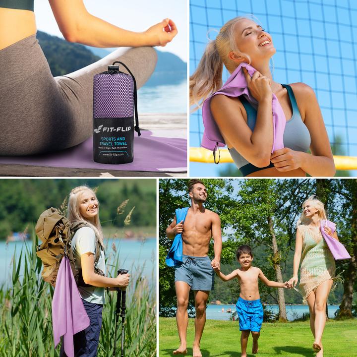 Produktbild Fit-Flip Mikrofaser Handtuch schnelltrocknend mit Tasche 40x80cm (40 x 80 cm)