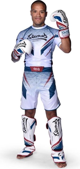 Actual product image 8Weapons Shin Guards, Shift, white-navy-red, L (L)