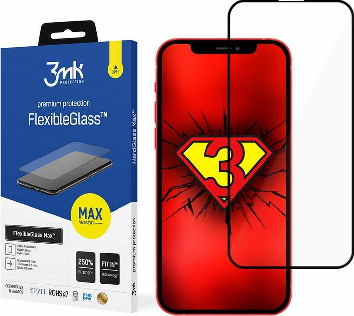 Produktbild 3MK FlexibleGlass Max Bildschirmschutz, Display Folie (1 Stück, Apple iPhone 13 mini)