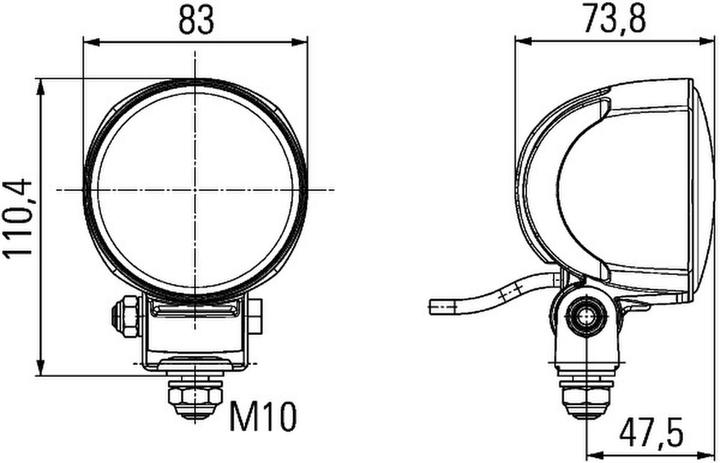 Image du produit Hella Lampe de travail LED module 70 800lm 12/24V montage en saillie alignement de proximité