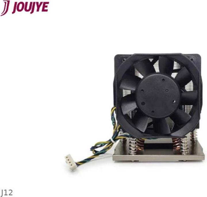 Actual product image Dynatron J12 AMD Genoa SP5 cooler 3U active Aluminum Stacked Fins with Heat Pipes and Copper Heat Sp (105 mm)