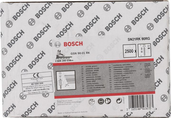 Valeurs nutritives et ingrédients Bosch Professional Zubehör Clou en bande à tête ronde SN21RK