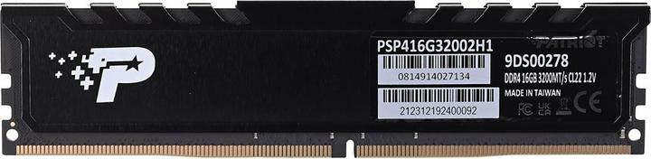 Immagine prodotto Patriot Firma Premium PSP416G32002H1 Modulo di memoria GB DDR4 (1 x 16GB, 3200 MHz, DDR4-RAM, DIMM)