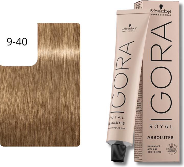 Produktbild Schwarzkopf Professional Igora Royal - 9-40 Extra Hellblond Beige Natur (Beige, Blond)
