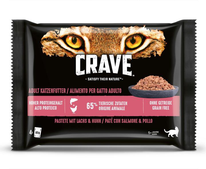 Produktbild Crave Nassfutter Lachs und Huhn 4 x 85 g (Adult, 4 Stk., 340 g)
