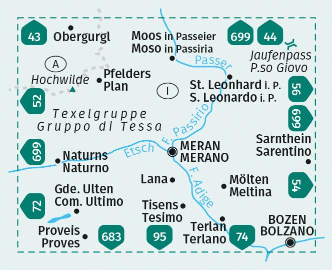 Produktbild Wanderkarte 53 Meran und Umgebung / Merano e dintorni 1:50.000