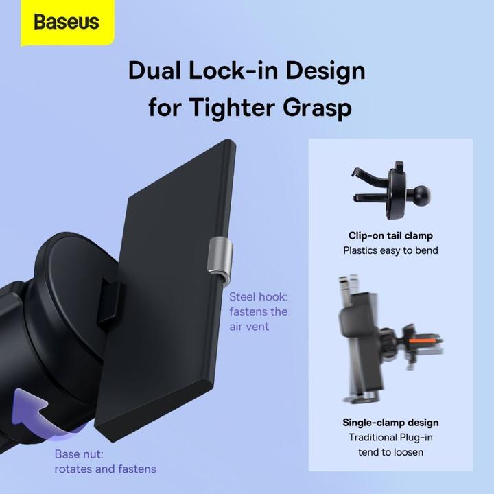Immagine prodotto Baseus Metal Age II Supporto auto gravitazionale su griglia di ventilazione (grigio)