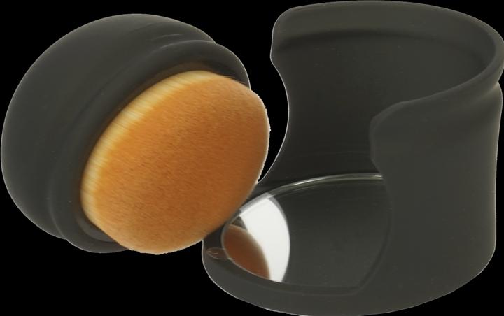 Image du produit Brosse à maquillage en boîte avec miroir, Cheveux synthétiques fins